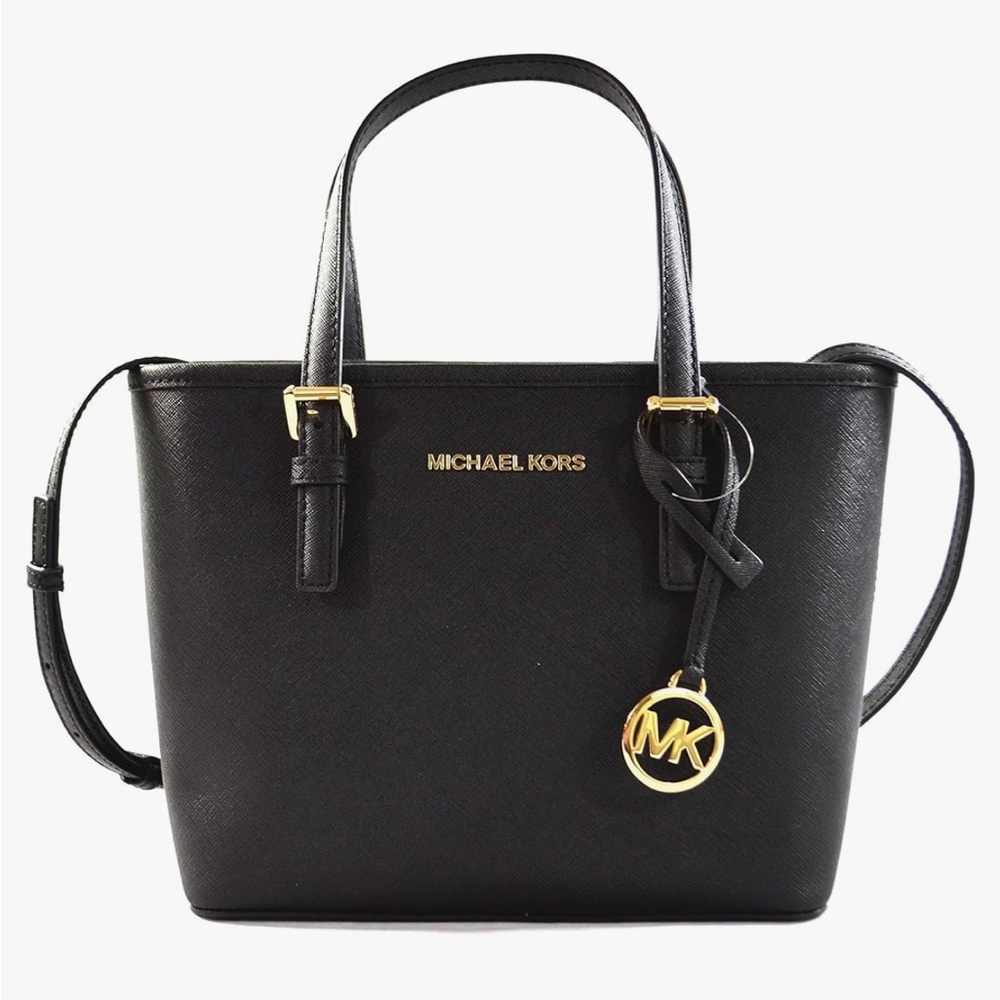 Like new- Michael Kors Jet Set Travel XS Saffiano Leather Top-Zip Tote Bag